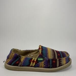 Sanuk Southwestern Blanket Sidewalk Slippers Womens Size 6 Multi Color Slip On